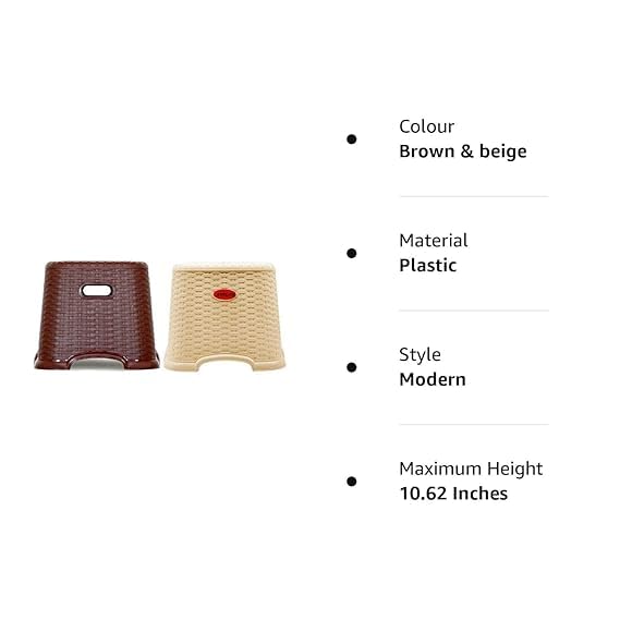 Plastic Stool | Pack of 2 | Anti-Skid | Multipurpose | Kitchen & Bathroom