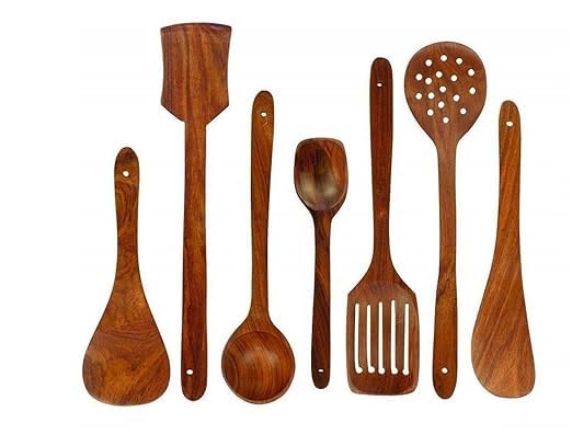 Spatula Wooden Spoons and Spatula for Cooking, Spatula for Non Stick pan Sleek
