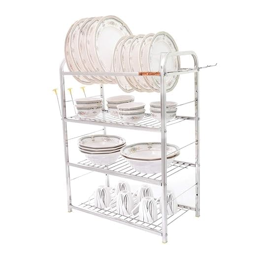 Wall Mount Kitchen Utensils Dish Rack | Stainless Steel Utensil Stand With Plate & Cutlery Holder (31 X 30 Inches) | (18 x 24)