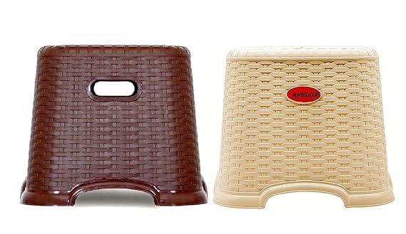 Plastic Stool | Pack of 2 | Anti-Skid | Multipurpose | Kitchen & Bathroom