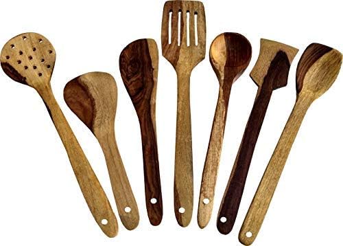 Spatula Wooden Spoons and Spatula for Cooking, Spatula for Non Stick pan Sleek