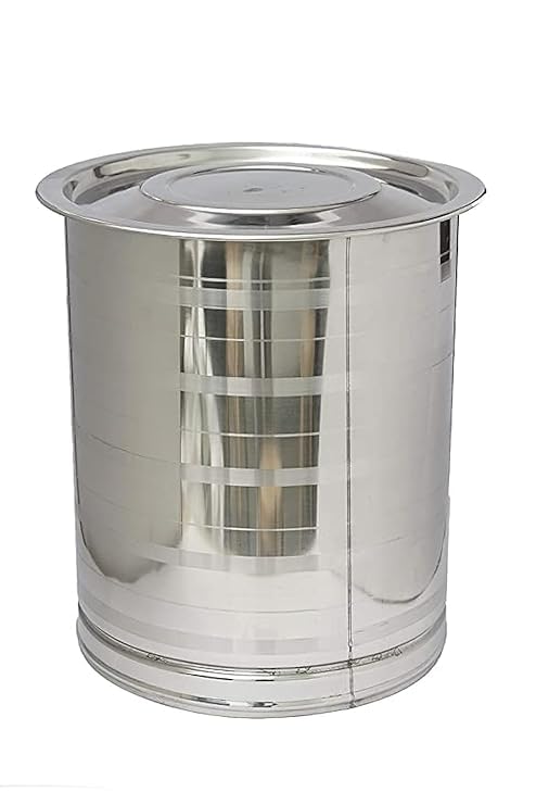 stainless Steel Atta Tanki/Container/Box/Drum/Pawali/Tanki with Lid (18 NO)