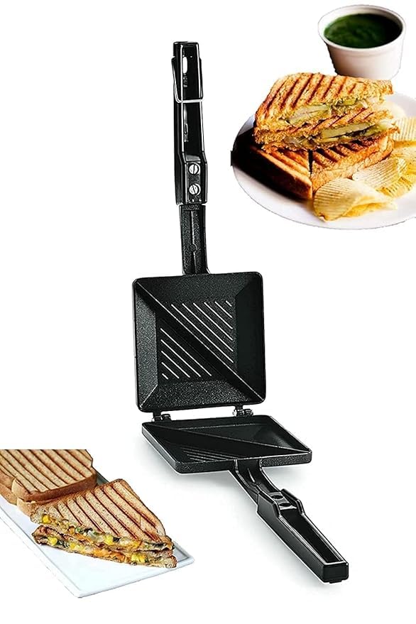 sandwich gas toaster surya king Non-Stick Cut Sandwich Gas Toaster, 1 Piece, Black Sandwich Toaster Grill and Toast