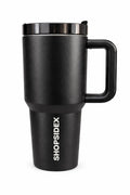 Shopsidex Tumbler with lid and Straw 1200ML Cup Stainless Steel Vacuum Insulated Tumbler for Water, Iced Tea or Coffee 1200ML Office Gym Travellingwith 2 Straw and 1 Cleaning Brush (Z- Black)