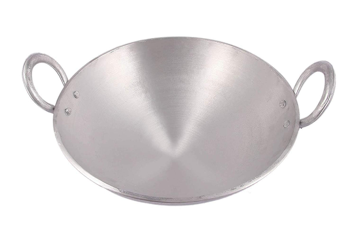 Aluminium kadhai Premium Range of Aluminum Kadhai Deep Kadai | Non Induction Kadai | Non Stick Kadai | Deep Cooking woks (11 Litter)