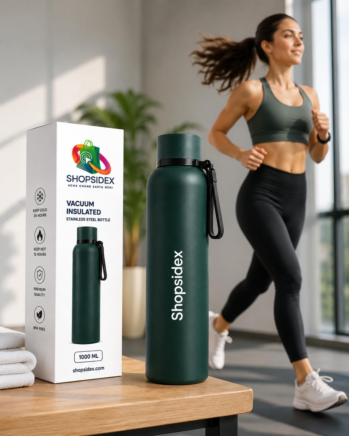 Water Bottle 1 LTR Stainless Steel | Hot and Cold Flask | ISI Certified Steel Bottle 2 Layer Insulation