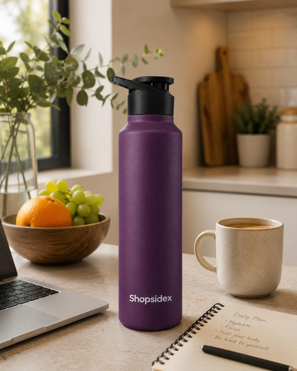 Stainless Steel Water Bottle, 1000 ml,Leak-Proof