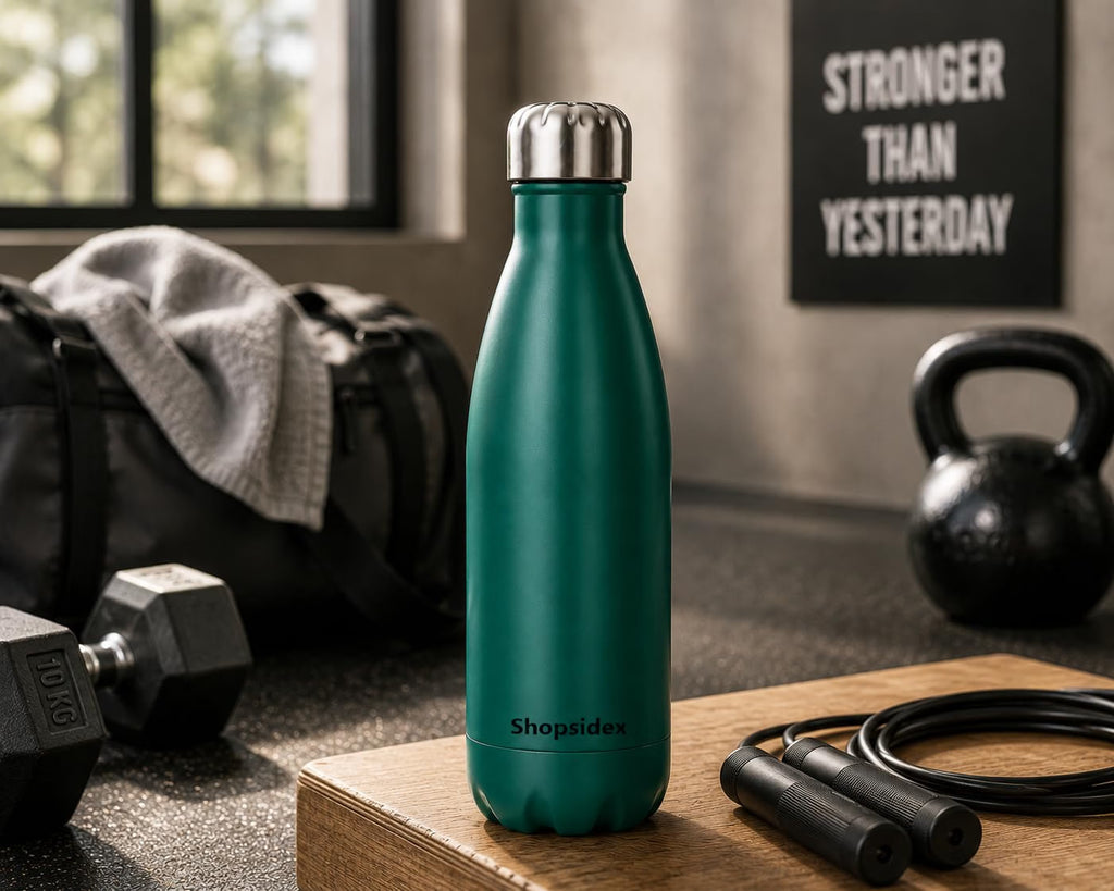Matt Dark Green  Stainless Steel Water Bottle 1000ml