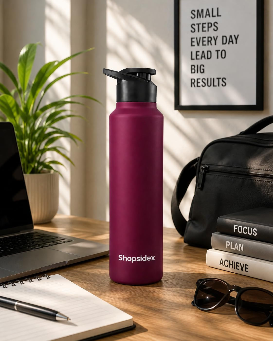 Maroon Stainless Steel Water Bottle
