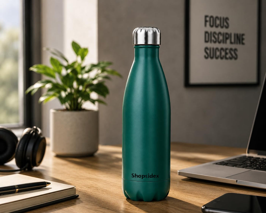 Matt Dark Green  Stainless Steel Water Bottle 1000ml