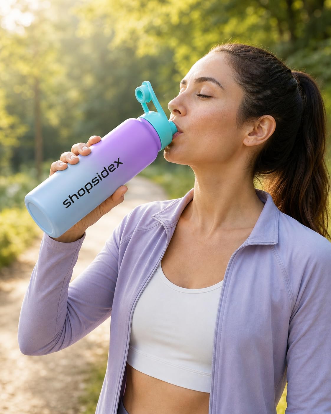 Water Bottle 1 ltr Stainless Steel Sports/Fridge Bottle with Dual Cap | Single Wall | For Home, Office, Gym, Travelling | Lightweight | BPA Free, Purple-Gray