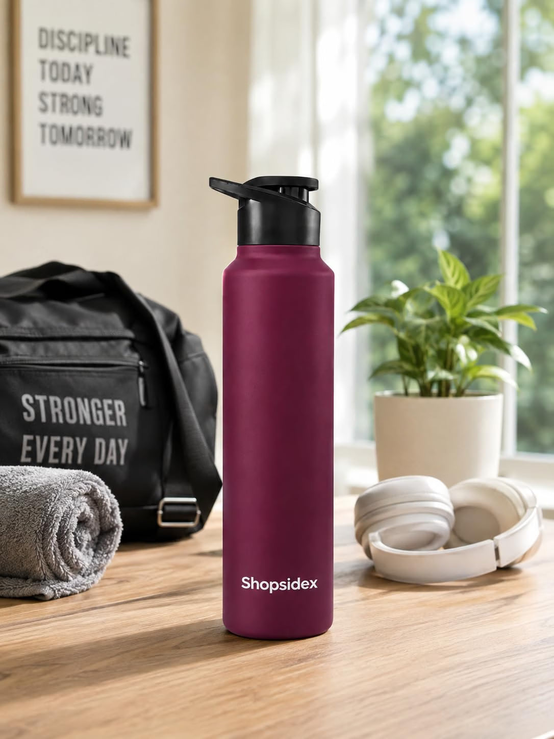 Maroon Stainless Steel Water Bottle