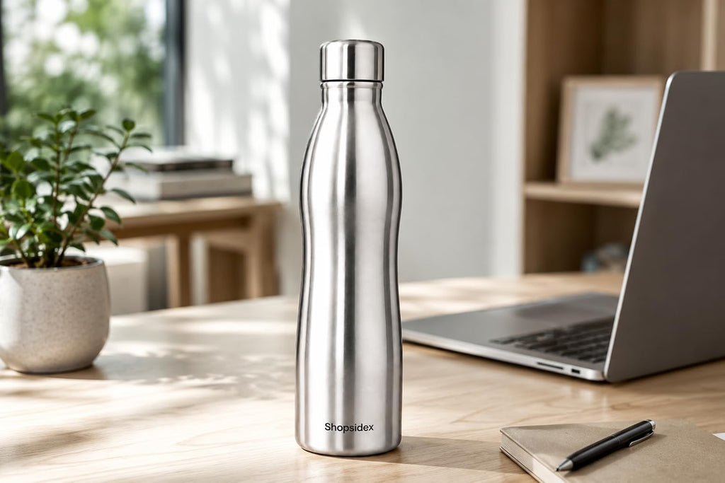Water Bottle Silver Curve