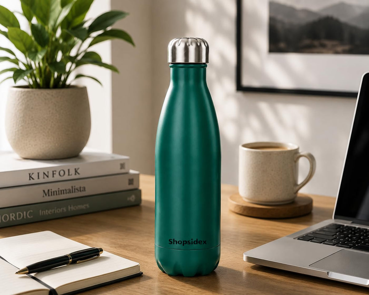 Matt Dark Green  Stainless Steel Water Bottle 1000ml
