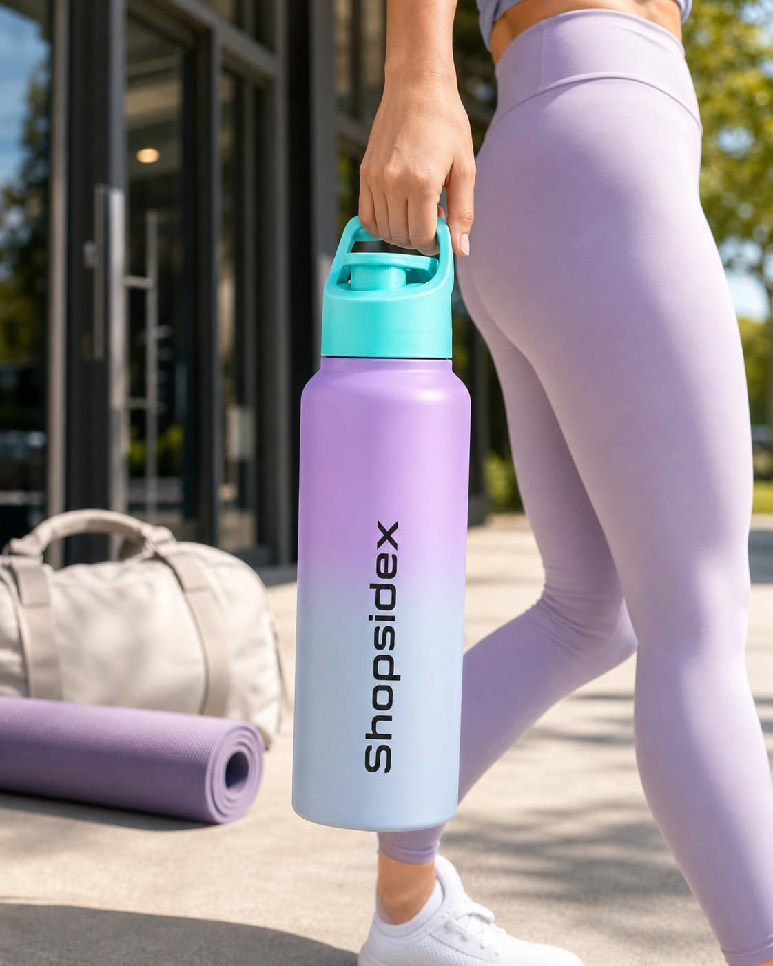 Water Bottle 1 ltr Stainless Steel Sports/Fridge Bottle with Dual Cap | Single Wall | For Home, Office, Gym, Travelling | Lightweight | BPA Free, Purple-Gray