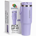 Tumbler with Straw & Top Handle 1.2L | Insulated Stainless Steel Sipper Water Bottle for Adults with Dual Flip Opening Sip-Swig Leakproof Lid for Office & Gym (Periwinkle)