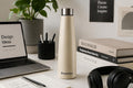 Beige Stainless Steel Water Bottle 1000ml