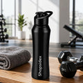 shipper water bottle 1000 Stainless Steel Water Bottle 1000 ml, Single Walled, ISI Certified I Leak Proof Lid, Rust Proof I For School, Office, Gym I Black Black curve (Pack -1)