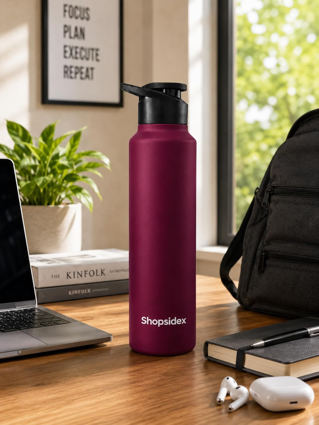 Maroon Stainless Steel Water Bottle