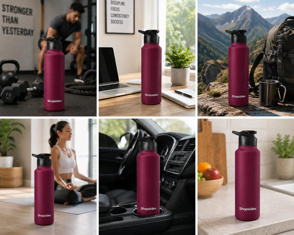 Maroon Stainless Steel Water Bottle