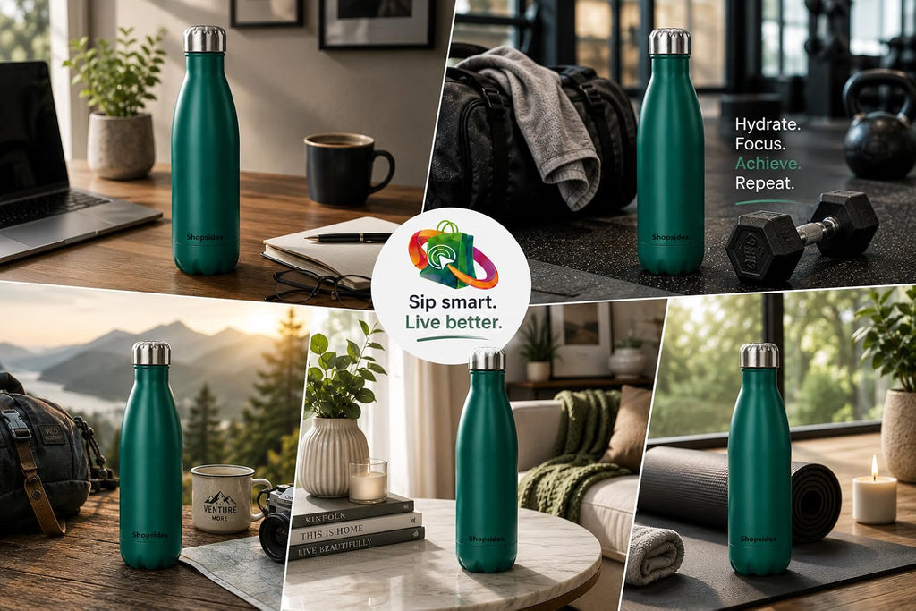 Matt Dark Green  Stainless Steel Water Bottle 1000ml