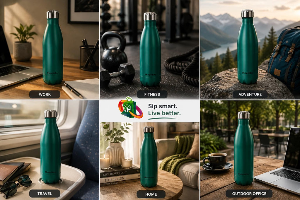 Matt Dark Green  Stainless Steel Water Bottle 1000ml