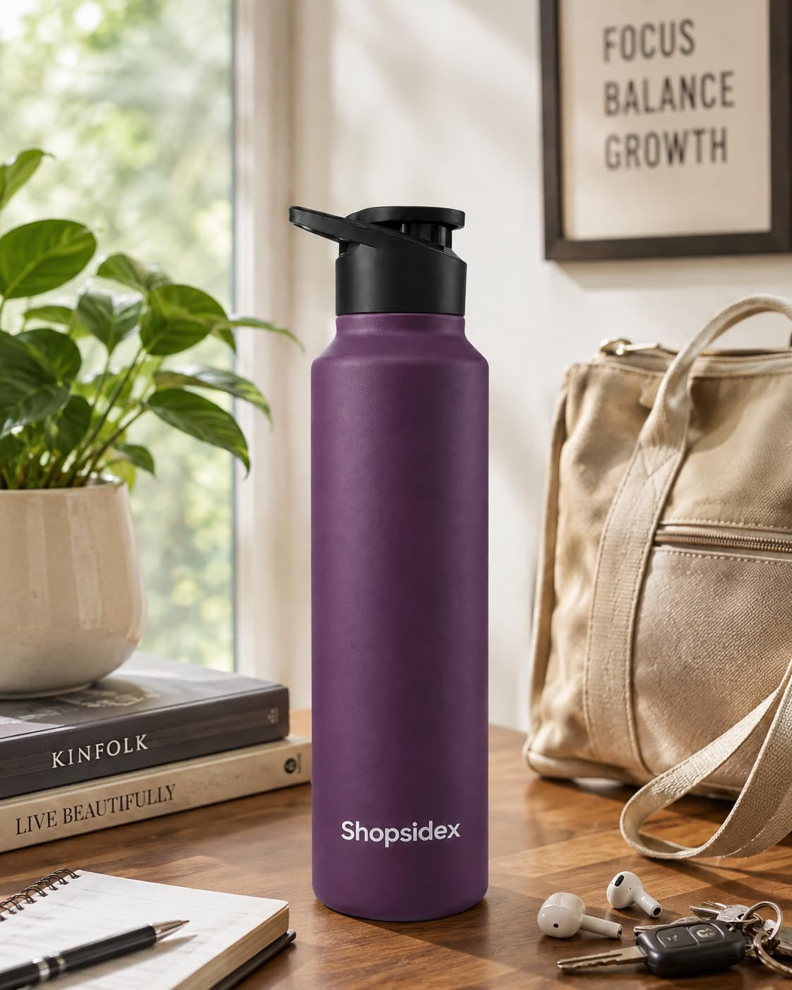 Dark Purple Stainless Steel Water Bottle
