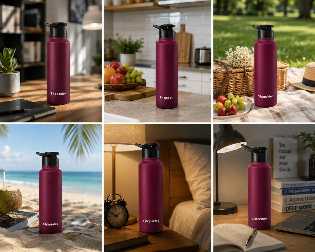 Maroon Stainless Steel Water Bottle