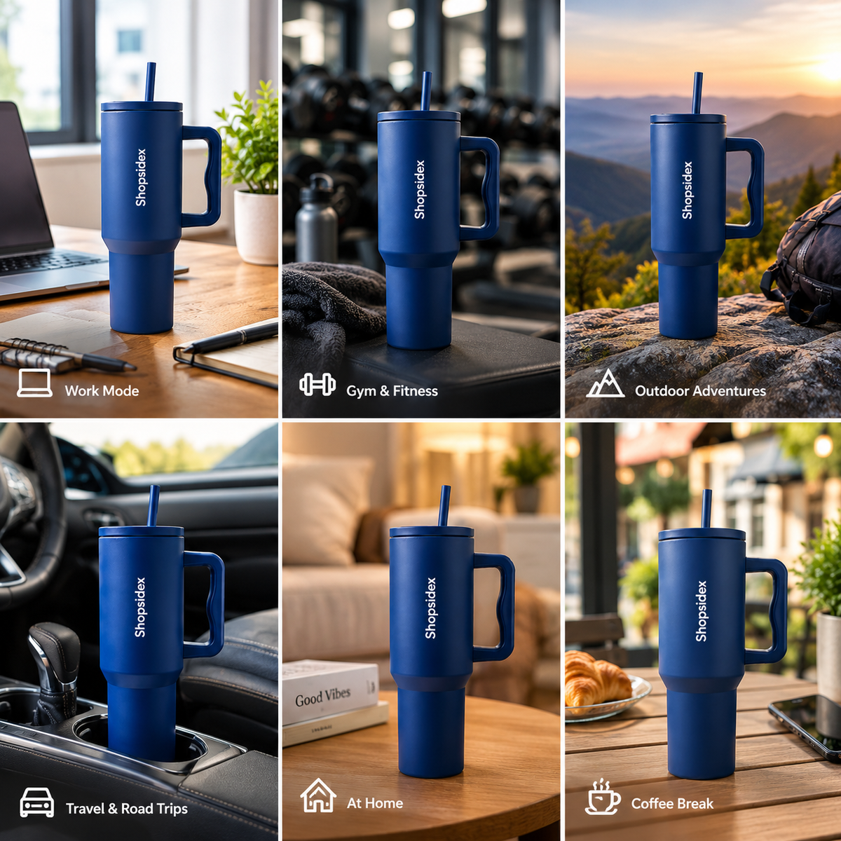 Moroccan Blue - Insulated Stanley Tumbler 1200ml | Stainless Steel |