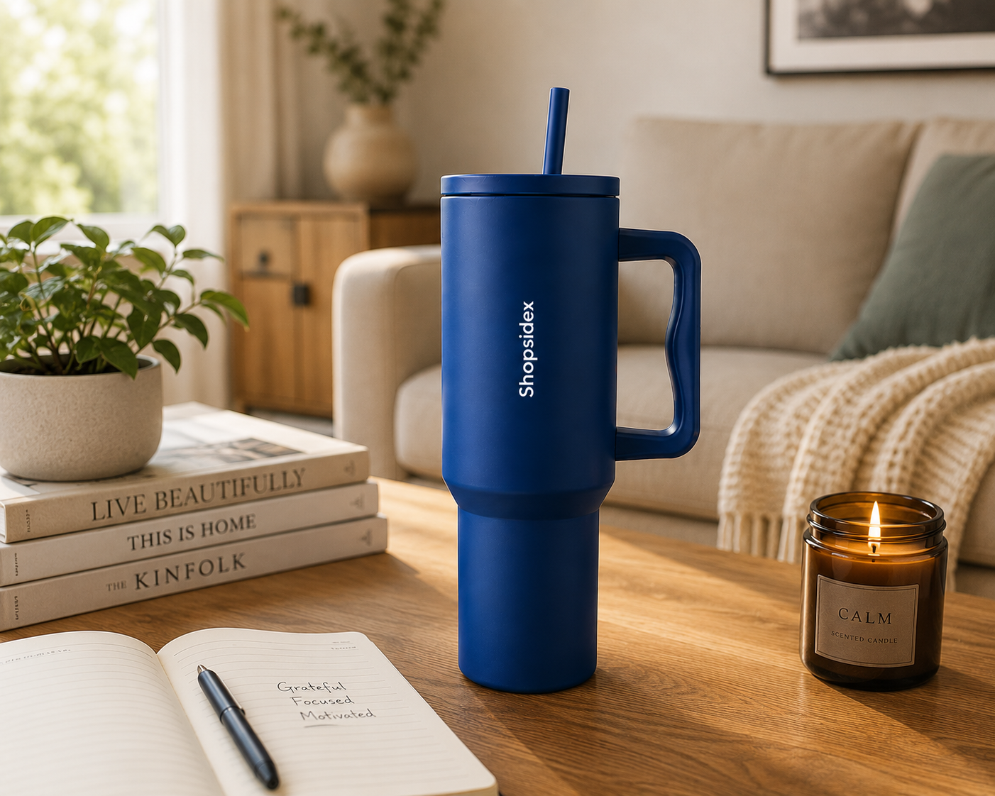 Moroccan Blue - Insulated Stanley Tumbler 1200ml | Stainless Steel |