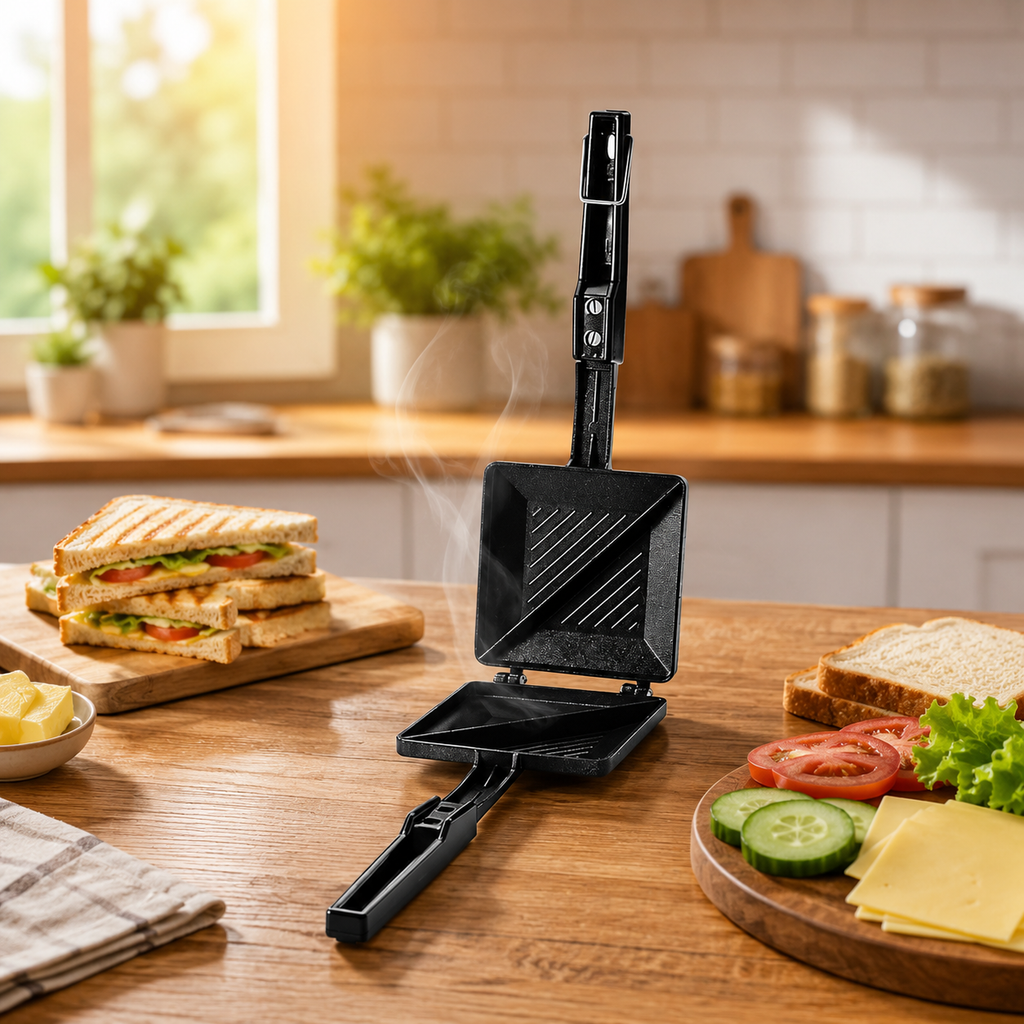 sandwich gas toaster surya king Non-Stick Cut Sandwich Gas Toaster, 1 Piece, Black Sandwich Toaster Grill and Toast