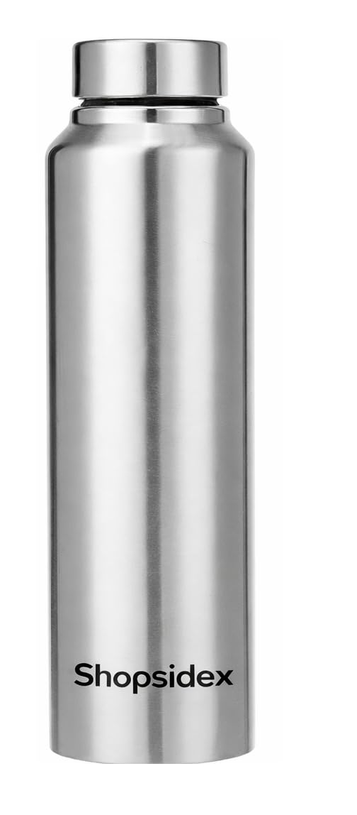 bottle stainless steel water bottle, 1000 ml, silver, leak proof, modern design stainless steel water bottle,school/college/office/home/kitchen/gym/travelling (pack 1) bottle stainless steel water bottle, 1000 ml, silver, leak proof, modern design stainless steel water bottle,school/college/office/home/kitchen/gym/travelling (pack 1)