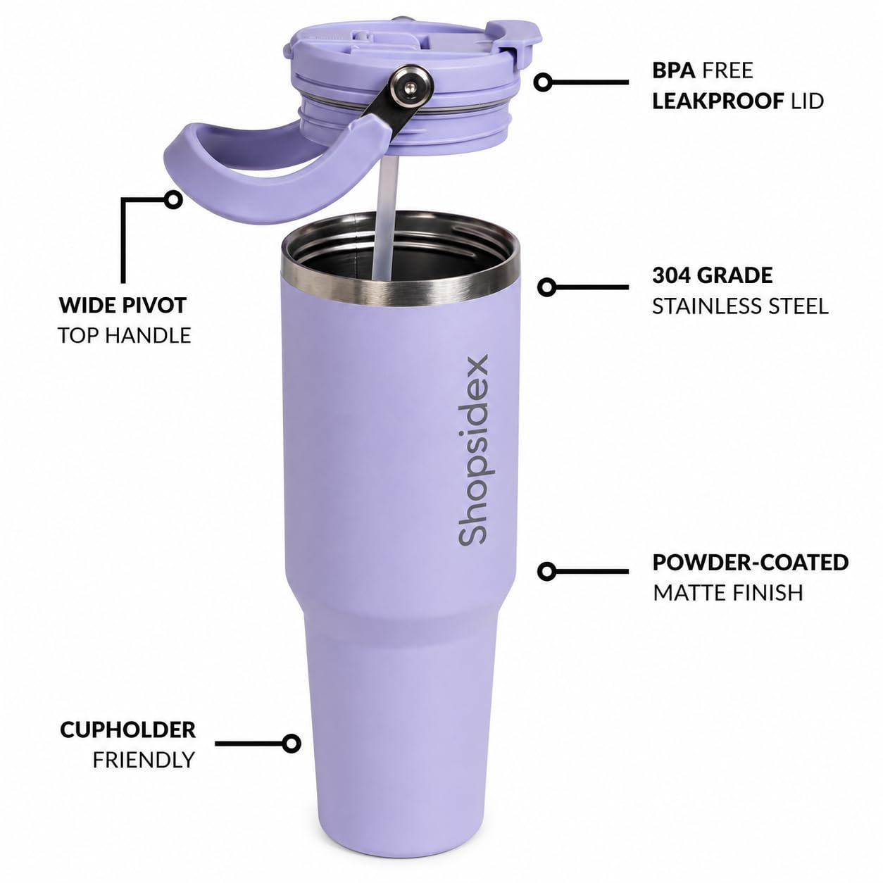 tumbler with straw & top handle 1.2l | insulated stainless steel sipper water bottle for adults with dual flip opening sip swig leakproof lid for office & gym (periwinkle) tumbler with straw & top handle 1.2l | insulated stainless steel sipper water bottle for adults with dual flip opening sip swig leakproof lid for office & gym (periwinkle)