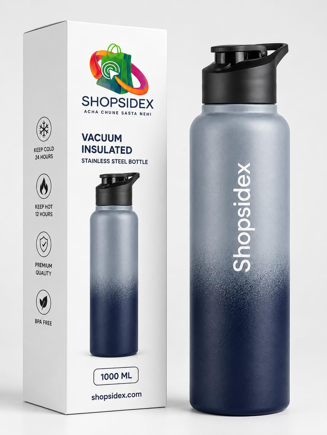 water bottle 1 ltr stainless steel sports/fridge bottle with dual cap | single wall | for home, office, gym, travelling | lightweight | bpa free, gray black water bottle 1 ltr stainless steel sports/fridge bottle with dual cap | single wall | for home, office, gym, travelling | lightweight | bpa free, gray black