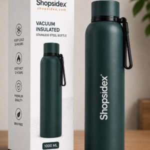 water bottle 1 ltr stainless steel | hot and cold flask | isi certified steel bottle 2 layer insulation | leakproof | for home, office |1000