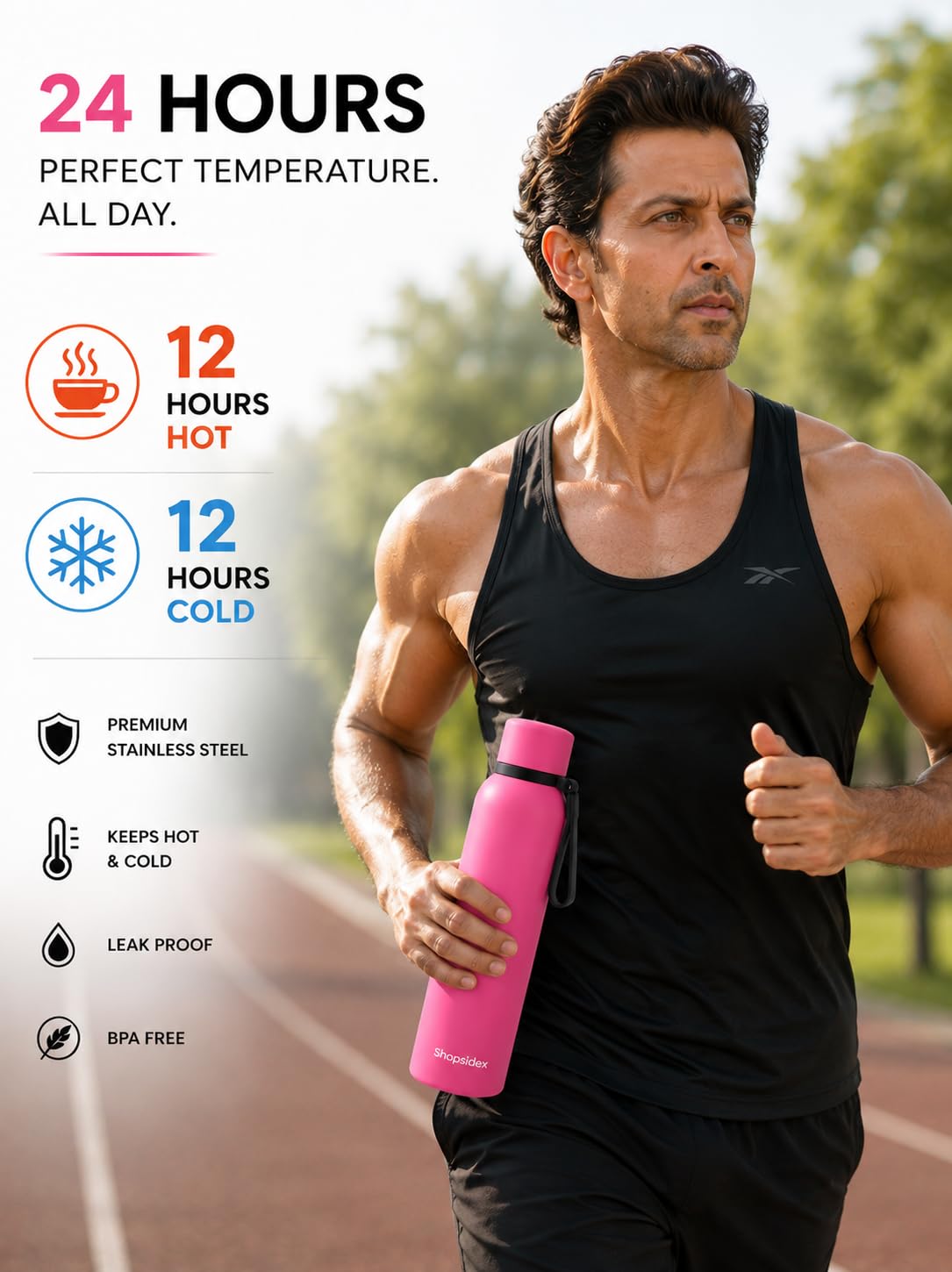 water bottle 1 ltr stainless steel | hot and cold flask | isi certified steel bottle 2 layer insulation | leakproof | for home, office |1000 (copy)