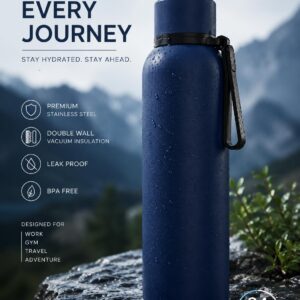 water bottle 1 ltr stainless steel | hot and cold flask | isi certified steel bottle 2 layer insulation | leakproof | for home, office |1000
