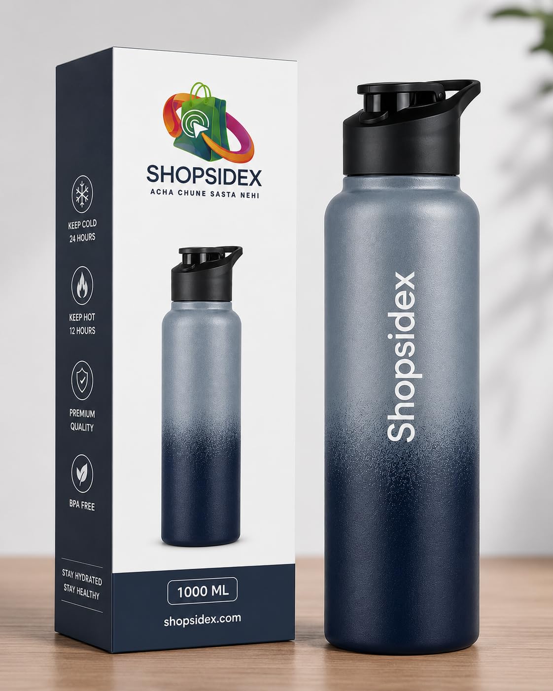 water bottle 1 ltr stainless steel sports/fridge bottle with dual cap | single wall | for home, office, gym, travelling | lightweight | bpa free, gray black water bottle 1 ltr stainless steel sports/fridge bottle with dual cap | single wall | for home, office, gym, travelling | lightweight | bpa free, gray black